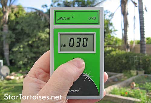 UVB reading w Solarmeter 6.2