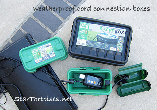 weatherproof power cord connection boxes
